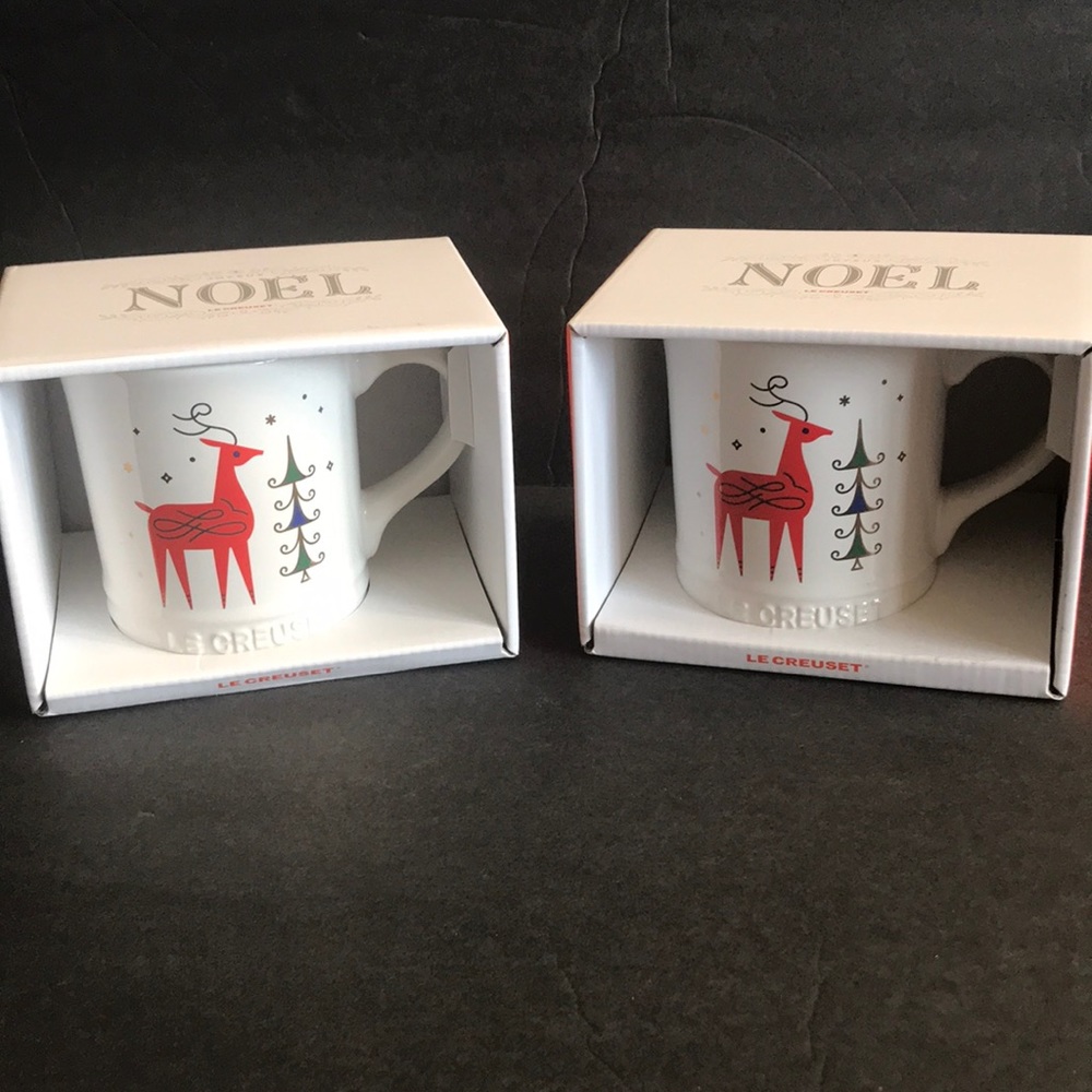 Le Creuset Mug White Stag Japan NEW Christmas
